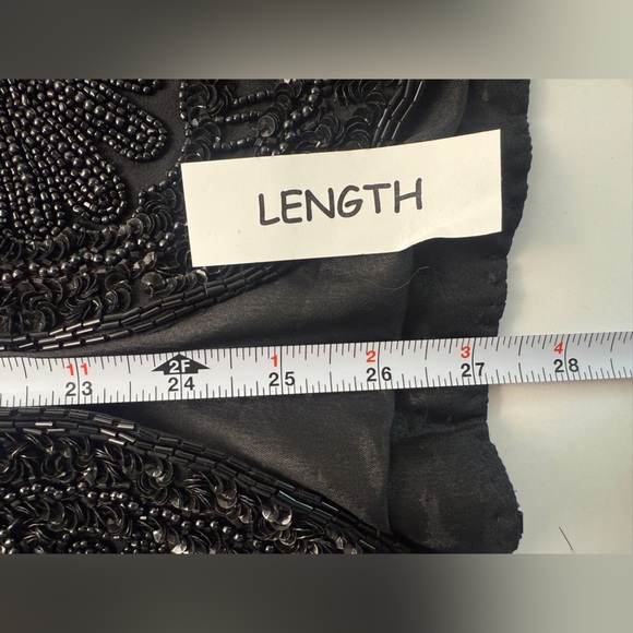 Niteline Della Roufogali Beaded Black Jacket 100% Silk Evening Wear Size XL - Picture 12 of 12